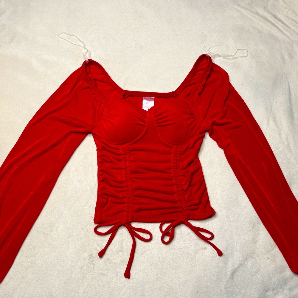Red long sleeve top